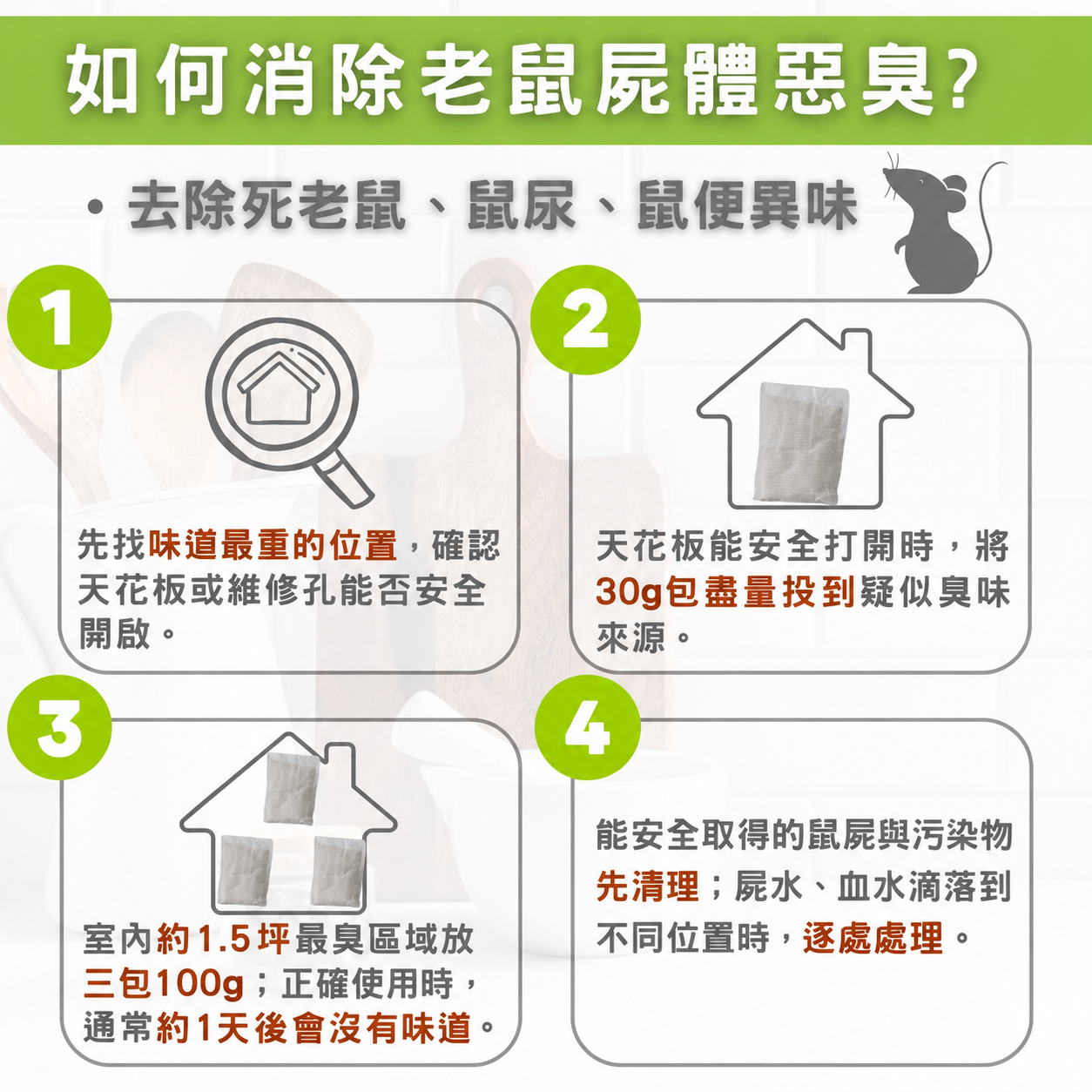 AS除臭包的臭源判斷、靠近放置與污染處理步驟 AS除臭包的臭源判斷、靠近放置與污染處理步驟